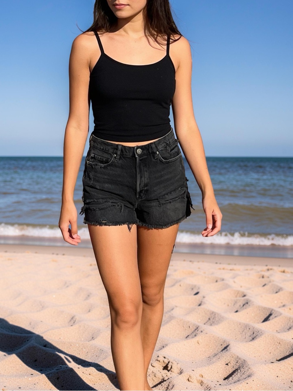 Garage Denim Y2K Cut-Off Shorts Ripped Distressed Raw Hem